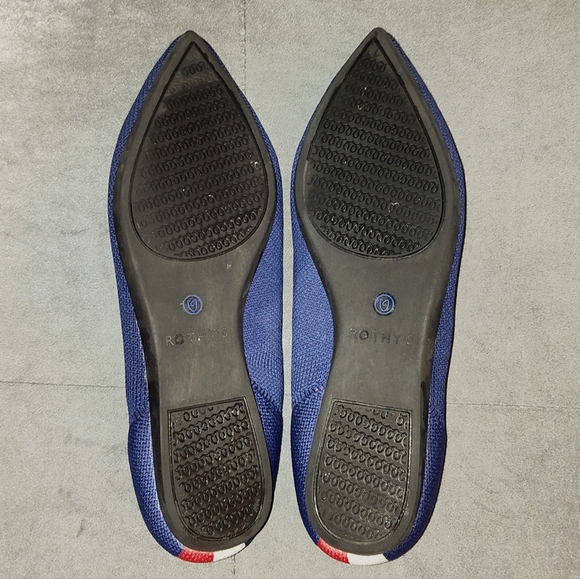 NWOT ROTHY'S NEON STRIPE POINTED TOE BLUE LOAFERS SIZE 5.5 - Picture 8 of 8